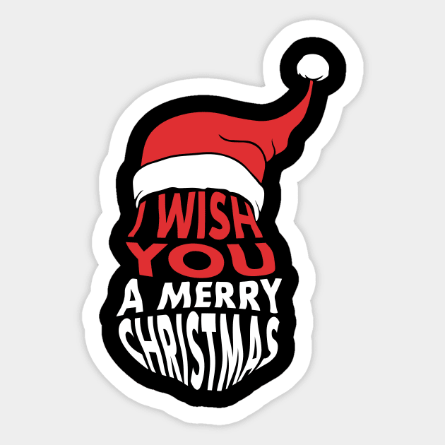 I wish you a Merry Christmas lettering Sticker by CatchyFunky
